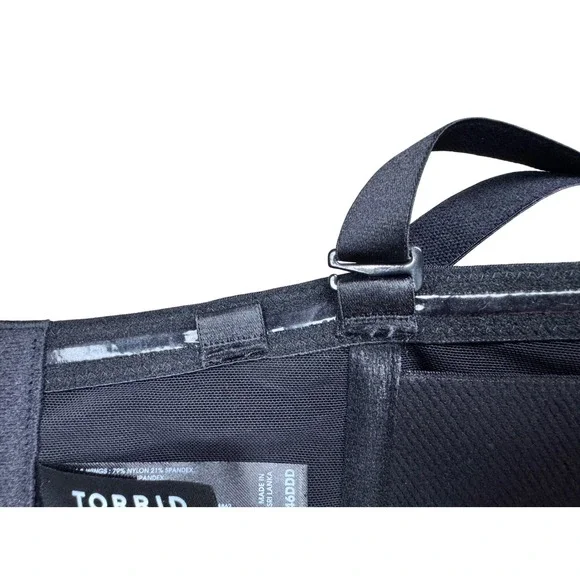 Torrid Bombshell Everyday Strapless Push-Up Bra Black Lace Trim 46DDD - Picture 10 of 13